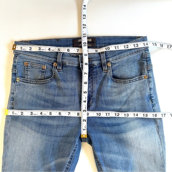 ROBERTO CAVALLI FADED MID-RISE BOTTOM SHAPING SKINNY ANKLE JEANS Sz US6/EU42 - Picture 13 of 14
